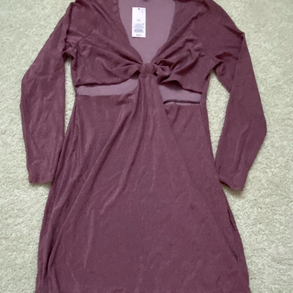 Women's Long Sleeve Cut Out Lurex Bodycon Dress Wild Fable™ Purple Size XXL - Picture 6 of 14